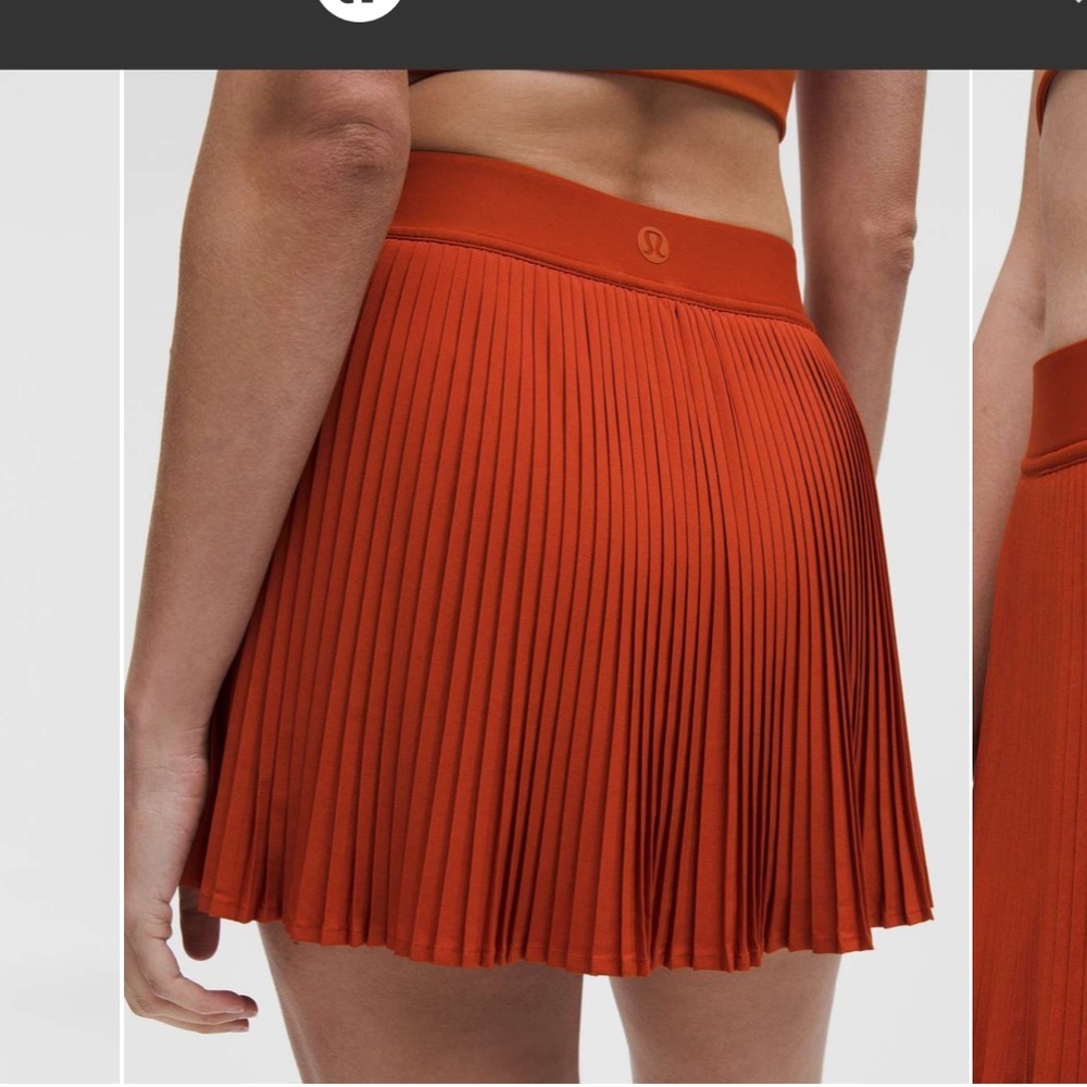 Lululemon Varsity High-Rise Pleated Tennis Skirt - Autumn Rust-Size 12-NWT - Picture 4 of 11